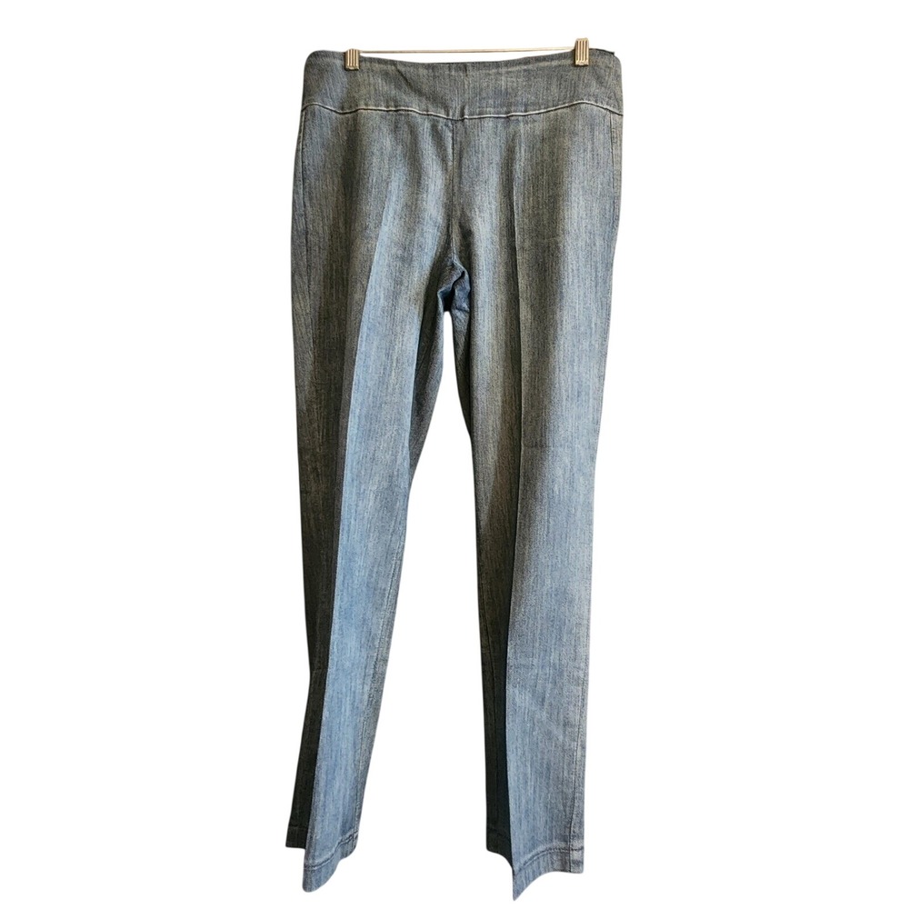 Miraclebody Pull On Jeans Womens 10 Blue Excellent Stretch Straight Leg Trousers